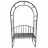 Pergola pentru gradina cu banca, structura otel, design arcuit, 115x45x208 cm, negru [3]