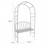 Pergola pentru gradina cu banca, structura otel, design arcuit, 115x45x208 cm, negru [7]