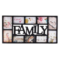 Rama foto de perete, colaj de 10 fotografii, 37x72cm, negru Rama foto de perete, colaj de 10 fotografii, 37x72cm, negru