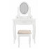 Set Masa de toaleta si machiaj cu taburet Sophia, alba, cu 3 sertare si oglinda, iluminare LED, 71x40x135 cm [3]