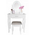 Set Masa de toaleta si machiaj cu taburet Sophia, alba, cu 3 sertare si oglinda, iluminare LED, 71x40x135 cm [7]