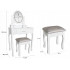 Set Masa de toaleta si machiaj cu taburet Sophia, alba, cu 3 sertare si oglinda, iluminare LED, 71x40x135 cm [9]