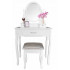 Set Masa de toaleta si machiaj cu taburet Sophia, alba, cu 3 sertare si oglinda, 71x40x135 cm [2]