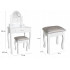 Set Masa de toaleta si machiaj cu taburet Sophia, alba, cu 3 sertare si oglinda, 71x40x135 cm [3]