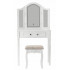 Set Masa de toaleta si machiaj cu taburet Triptik, alba, cu sertar si 3 oglinzi, iluminare LED, 74x40x137 cm [8]
