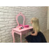 Set Masa de toaleta pentru copii Elza, roz, cu oglinda si taburet, 71x50x108 cm [7]