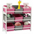 Raft depozitare si organizare jucarii, 9 compartimente, gri roz [3]