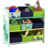Raft depozitare si organizare jucarii, 9 compartimente, verde albastru [3]