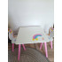 Set mobilier copii Lily, masa si 2 scaune, alb-roz, 55x55x43 cm [3]