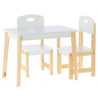 Set mobilier copii Daisy masa si 2 scaune, alb, 60x40x46 cm Set mobilier copii Daisy masa si 2 scaune, alb, 60x40x46 cm