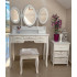 Set Masa de toaleta si machiaj cu taburet Vintage, alba, cu 7 sertare si 3 oglinzi, 90x40x146 cm [5]
