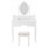 Set Masa de toaleta si machiaj cu taburet Chic, alba, cu 7 sertare si oglinda, iluminare LED, 90x40x146 cm [8]
