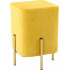 Taburet patrat, tapitat cu stofa, picioare otel, sarcina 100kg, 28x42cm, galben [3]