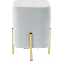 Taburet patrat, tapitat cu stofa, picioare otel, sarcina 100kg, 28x42cm, gri