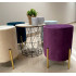 Taburet rotund, tapitat cu stofa, picioare otel, sarcina 100kg, 28x42cm, mov [2]