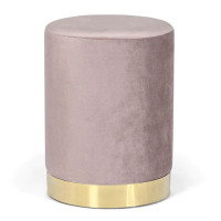 Taburet rotund, tapitat cu stofa, sarcina 100kg, 28x42cm, roz pal