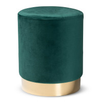 Taburet rotund, tapitat cu stofa, sarcina 100kg, 28x42cm, verde