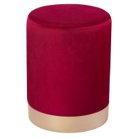 Taburet rotund, tapitat cu stofa, sarcina 100kg, 28x42cm, rosu