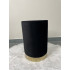Taburet rotund, tapitat cu stofa, sarcina 100kg, 28x42cm, negru [9]