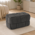 Taburet dreptunghiular tapitat cu material reiat, design impletit, 52x28x28 cm, gri inchis [2]