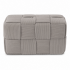 Taburet dreptunghiular tapitat cu material reiat, design impletit, 60x32x32 cm, gri deschis [2]