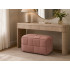 Taburet dreptunghiular tapitat cu material reiat, design impletit, 72x38x38 cm, roz [2]