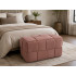 Taburet dreptunghiular tapitat cu material reiat, design impletit, 72x38x38 cm, roz [3]