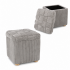 Taburet tapitat cu material reiat, design impletit, 40x40x45 cm, gri [3]