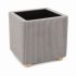 Taburet tapitat cu material reiat, design impletit, 40x40x45 cm, gri [4]