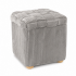 Taburet tapitat cu material reiat, design impletit, 40x40x45 cm, gri [5]