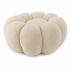 Taburet decorativ cu forma de floare, plusat, 65x30 cm, bej [2]