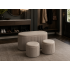 Set 3 tabureti cu spatiu de depozitare, design modern striat, 80x40x40 cm si 30x31 cm, bej [6]