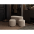 Set 3 tabureti cu spatiu de depozitare, design modern striat, 80x40x40 cm si 30x31 cm, bej [7]