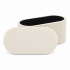 Set 3 tabureti cu spatiu de depozitare, design modern striat, 80x40x40 cm si 30x31 cm, alb [2]