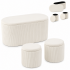 Set 3 tabureti cu spatiu de depozitare, design modern striat, 80x40x40 cm si 30x31 cm, alb [4]