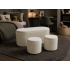 Set 3 tabureti cu spatiu de depozitare, design modern striat, 80x40x40 cm si 30x31 cm, alb [6]