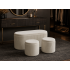 Set 3 tabureti cu spatiu de depozitare, design modern striat, 80x40x40 cm si 30x31 cm, alb [7]