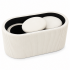 Set 3 tabureti cu spatiu de depozitare, design modern striat, 80x40x40 cm si 30x31 cm, alb [8]