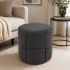 Taburet rotund pentru living si dormitor, design impletit, 44x42 cm, gri inchis [2]