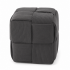 Taburet cub, tapitat cu material reiat, design impletit, 34x34x34 cm, gri [2]