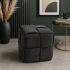 Taburet cub, tapitat cu material reiat, design impletit, 34x34x34 cm, gri [4]