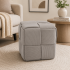 Taburet cub, tapitat cu material reiat, design impletit, 43x43x43 cm, gri [2]