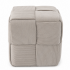 Taburet cub, tapitat cu material reiat, design impletit, 43x43x43 cm, gri [3]