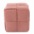 Taburet cub, tapitat cu material reiat, design impletit, 39x39x39 cm, roz [3]