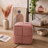 Taburet cub, tapitat cu material reiat, design impletit, 39x39x39 cm, roz [4]
