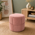 Taburet rotund pentru living si dormitor, design impletit, 38x38 cm, roz [2]