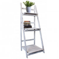 Biblioteca pliabila din lemn, 3 rafturi, 42x109x39 cm, gri