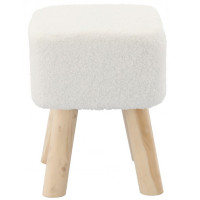 Taburet pentru copii, patrat, 26x26x34cm, maxim 50kg, alb