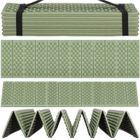 Saltea pliabila pentru camping sau plaja, 182x60 cm, spuma XPE, termoizolanta, pliere armonica, 12 segmente, verde