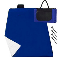 Patura pentru picnic sau plaja, cu folie izolatoare si maner, 150x200cm, albastru cobalt